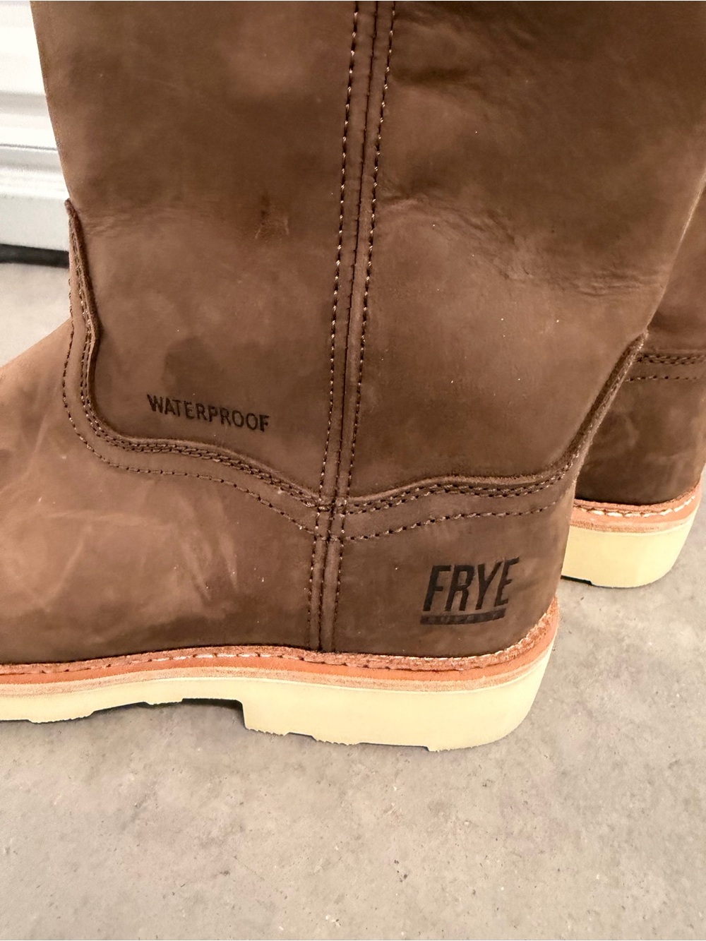 Frye Men's Brown Leather Waterproof Work Boots